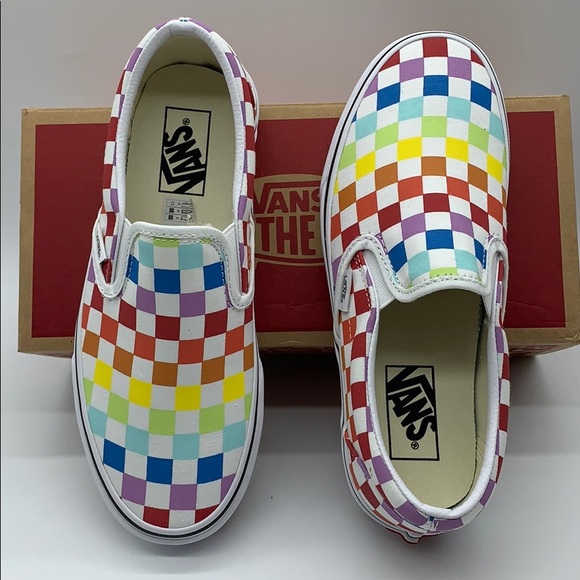 VANS CLASSIC SLIP ON CHECKERBOARD RAINBOW WMNS - Picture 3 of 16